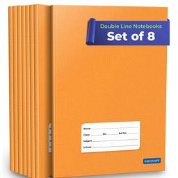 Woodsnipe Double Line Ruled Notebooks Pack of 8 - 176 Pages Each-picture-0