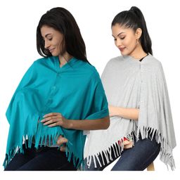 Nene Multi Purpose Nursing Shawl Pack of 2 - Blue Grey-image-2