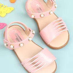 Cute Walk by Babyhug Party Wear Sandals Bead Detailing - Pink-picture-11