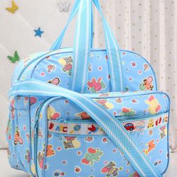 Diaper Bag With Multiprint - Light Blue (Prints May Vary)-24