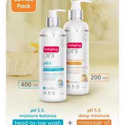 Babyhug Pro Deep Moisture Massage Oil - 200ml & Babyhug Pro pH 55 Moisture Balance Head to Toe Wash - 400ml-picture-11