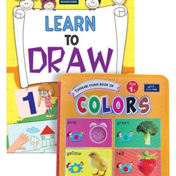 New Combo Learn to Draw Colouring Book - English & Toddlers Foam Book Learn Colors - English-1