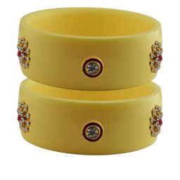 Vidhya Kangan Beige Plastic Bangles-image-48