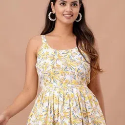 Rangun Floral Print Round Neck Sleeveless Top-picture-1