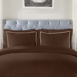 Enchant Home Coffee Brown & White 250 TC Pure Cotton King Bedsheet Set 2.74 m x 2.74 m-picture-22