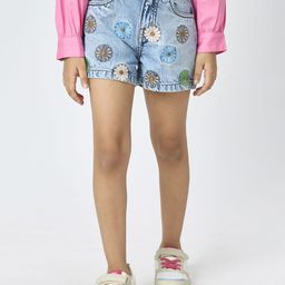 Ed-a-Mamma Girls Embroidered Relaxed Fit Cotton Shorts-picture-46