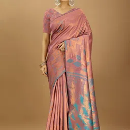 HERE&NOW Woven Design Silk Blend Banarasi Saree-picture-16