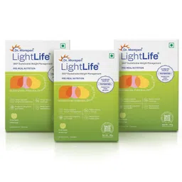 Dr. Morepen Set Of 3 LightLife Pre-Meal Nutrition Mix - Green Apple - 10 Sachets Each-37