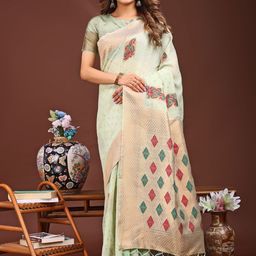 Astita Ethnic Motifs Woven Design Zari Saree-image-94