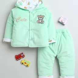 BUMZEE Infant Girls Printed Hooded Long Sleeves Sweatshirt With Joggers-24
