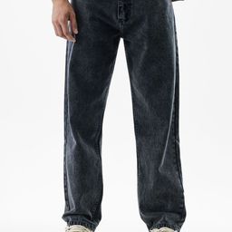 Snitch Men Charcoal Grey Mid-Rise Baggy Jeans-picture-8