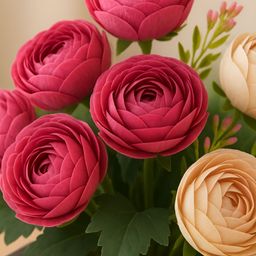 ARTSY Cream-Coloured & Purple Peony Artificial Flower With Pot image 5