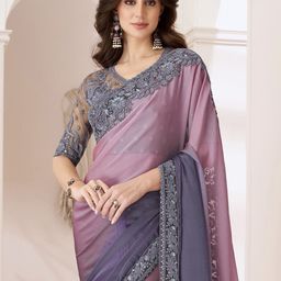 Mitera Ombre Sequinned Pure Chiffon Saree-21
