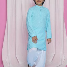 Aj DEZInES Boys Embroidered Regular Thread Work Kurta with Salwar-58