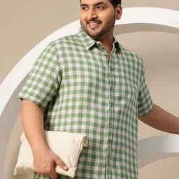 Sztori Plus Size Cotton Checked Casual Shirt-picture-12