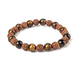 HEALINGGEMS Unisex Tiger Eye With Rudraksha Bracelet-image-65
