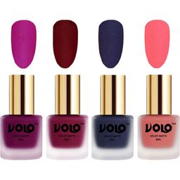 VOLO Set Of 4 Velvet Matte Nail Polish- 8 ml Each- Shade- 14-25-31-41-80