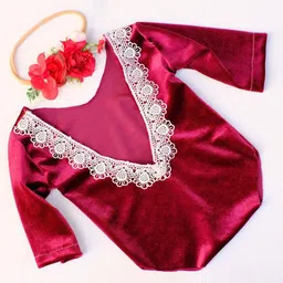 Babymoon Infants Romper With Hairband Photoshoot Props-picture-29
