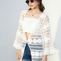 SHOWOFF Women Longline Button Shrug-51
