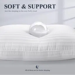 Shadowkart White 4 Pieces Striped Fibre Filled Ultra Soft Sleep Pillows-24