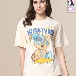 Mast & Harbour Oversized Pack of 3 Graphic Printed Pure Cotton T-Shirts-image-74