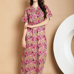 Indreams Women Printed Maxi Nightdress-image-69