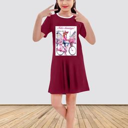 MGRS Girls Maroon Cotton Printed Tshirts-picture-28