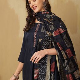 Anouk Women Embroidered Regular Pure Silk Kurta with Trousers & With Dupatta-picture-41