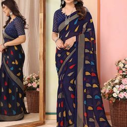 Moda Rapido Women Printed Fusion Saree-image-47
