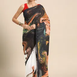 BUTA BUTI  Abstract Printed Cotton Saree-image-9