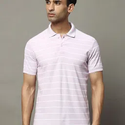 OGEN Men Striped Polo Collar Pockets T-shirt-image-80