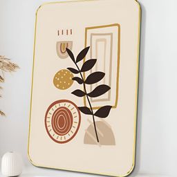 Myntra Elegant Homes Cream-Coloured & Black 1 Piece Wood Abstract Wall Paintings-17