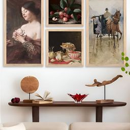 Kotart Brown & Green 4 Pieces Modern Wooden Wall Arts-picture-42