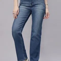 ZUYA Women Straight Fit High-Rise Light Fade Stretchable Cotton Jeans-picture-29