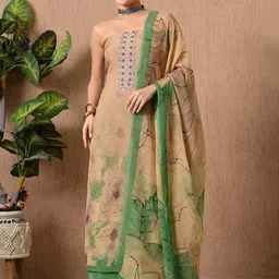 THE WEAVERS SHOP BY RAAVI Floral Printed Organza Unstitched Dress Material-image-60