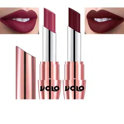 VOLO Set Of 2 Creme Matte Lipstick 3.5g Each - Maroon 638-Rose Pink 642-image-98