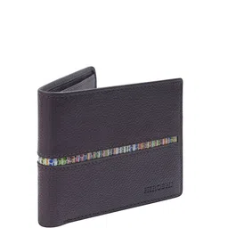 HIROSHI Men Textured Leather Two Fold Wallet-image-27