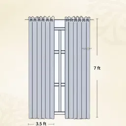 Peepul Tree Cream-Coloured & Brown Set of 3 Floral Sheer Door Curtain image 2