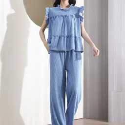Lugo Women Solid Top & Palazzos Co-ords Set-picture-42
