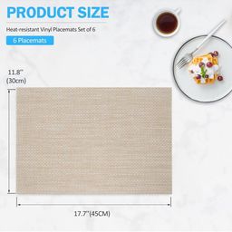 LooMantha Set Of 6 Textured Waterproof Table Placemats image 3