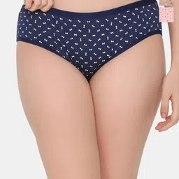 Zivame Pack Of 3 Printed Mid Rise Full Coverage Hipster Briefs ZI28CV-Navy Lt Pink Gecru-18