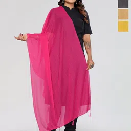 Moda Rapido Selection Of 4 Lycra Tasselled Border Dupatta-picture-3