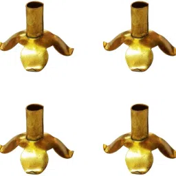 Brass Wick Stands - Vilakku Thiri Stand for Oil Lamp - Brass (Pack of 4) Table Diya-image-41