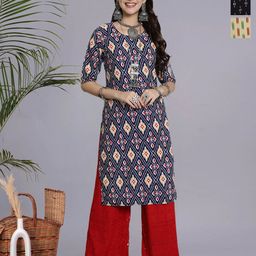 HERE&NOW Women Ethnic Motifs Printed Crepe Kurta-image-86