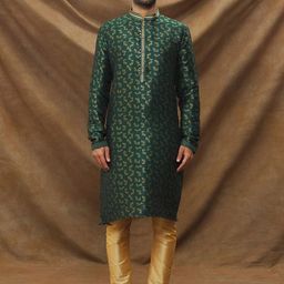 Samyukta Singhania Men Floral Printed Regular Kurta with Pyjamas-picture-41
