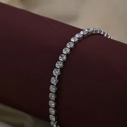 PALMONAS Diamond Affair Silver-Plated Stone Studded Wraparound Bracelet-15