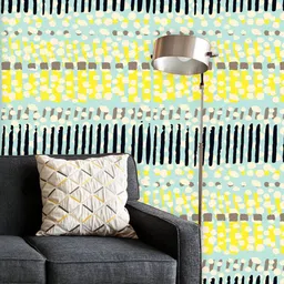 ArtzFolio Printed UV-Resistant Anti-Bacterial Colorful Watercolor Dots And Stripes Peel & Stick Wallpaper-image-69