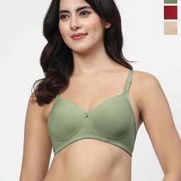 LILYWomen Pack Of 3Full Coverage Lightly Padded Bra-image-3