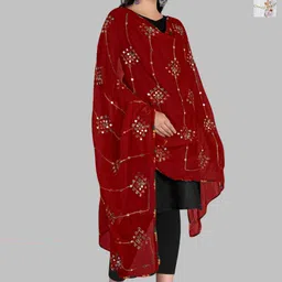 Kemza Selection Of 2 Embroidered Mirror Work Chiffon Dupatta-picture-48