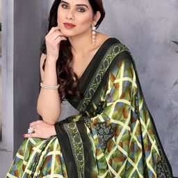 Nirmohi Fashion Checked Printed Saree image 2
